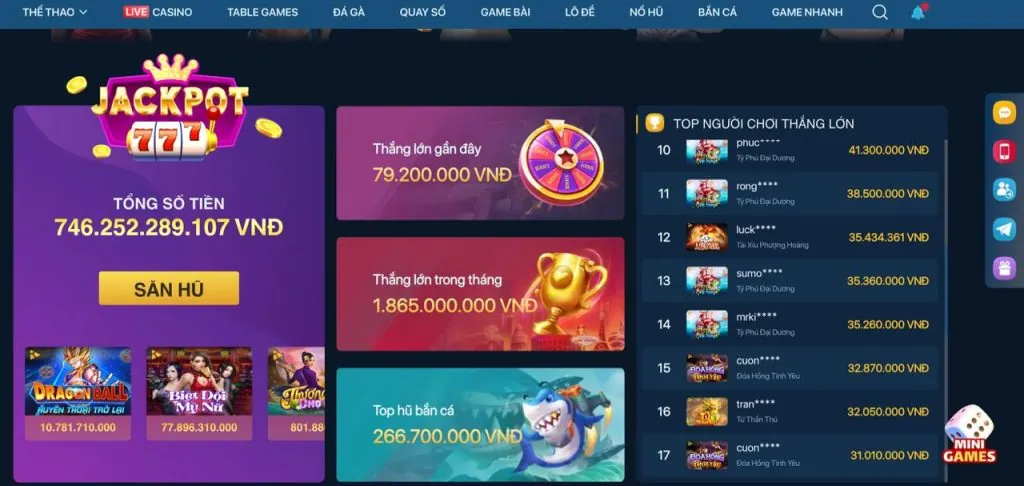 Giao diện trò chơi Slot game oa888